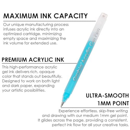 Grabie Acrylic Gel Pens Coloring Kit with Book, Pack of 12 Summer Colors - color: Summer Colors