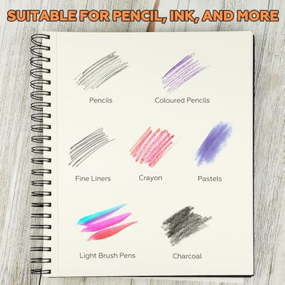 Joibabe Sketch Book 9" x 11"，2 Pack 80-Sheets (68lb/100gsm)，Double-Sided Hardbound Sketchbook, Spiral Bound,Acid Free Painting Art Paper for Kids and Adults - size: 9 x 11 inches (2 Pack)