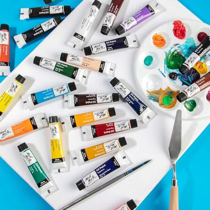 Mont Marte Oil Paint Set Signature 24pc x 0.4oz, Good Coverage, Good Tinting Strength, for Beginners, Students and Artists