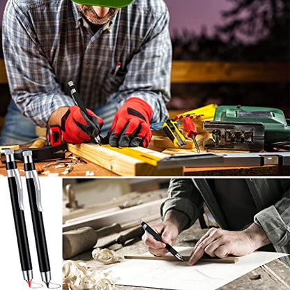 Lincia 5.6 mm Diameter Mechanical Pencil Artist Carpenter Drafting Pencils Metal Marker with Built Sharpener for Construction Drafting Crafting Sketching Wood Working(32 Pcs)