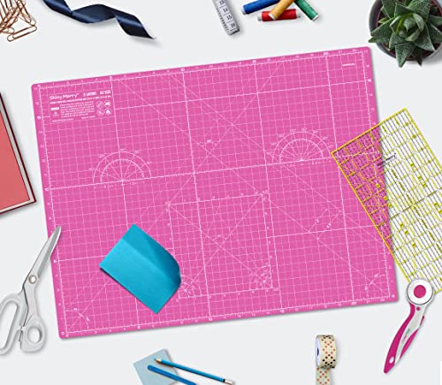 Self Healing Cutting Mat A2 18"x 24" Double Sided Pink Mat - color: Pink, size: A2 (18" x 24")