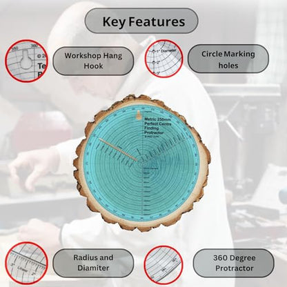 250mm Round Center Finder and Circle Maker - size: 250mm