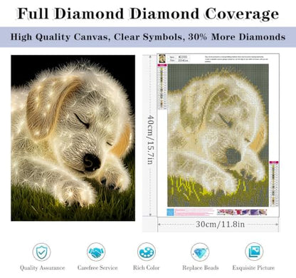 HHMATITS Dog Diamond Art Kits for Adults, Diamond Art Painting 12x16IN - color: Dog