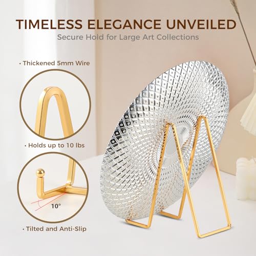 Plate Holder Easel Display Stand - 8 inch Metal Plate Stands for Display - Tabletop Picture Stand - Gold Iron Easels for Display Pictures | Photo Frames | Book | Decorative Plates | Plaque -2 Pack - size: 8 inch-2