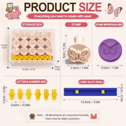 30 Pcs Animal Pattern Clay Modeling Stamp Set with 72-Character Letter Stamps and Storage Box, Animal Pattern Stamps for Polymer/Ceramic Clay, Pottery Craft, Cookie and Jewelry Making - style: Animal
