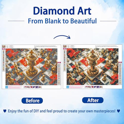 AUKELHJ Diamond Art Kits for Adults, Chess Diamond Painting, 12x16 Inch - color: 07-Chess