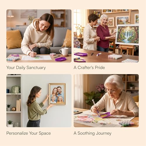 Caydo 3 Canvas Custom Diamond Painting Kit with Create Your Own Coloring Book for Kids with APP | 40 Sheets 160gsm Acid-Free Drawing Paper (Blank) for Gifts