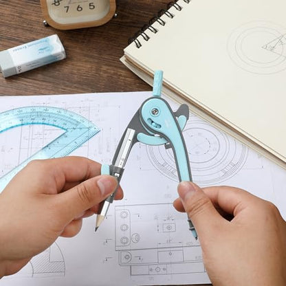 Mr. Pen- Geometry Compass and Protractor Set, 6 Inch Compass - color: Sky Blue, size: 1 Set