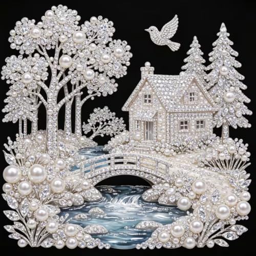 Pearl Cottage Riverside Diamond Painting Kits for Adults,5D Diamond Art - color: PL25-1
