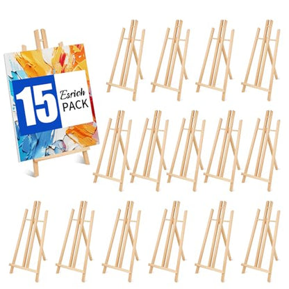 ESRICH 15PCS 17 Inch Tabletop Easels, Easel Stand for Painting | Tripod, Painting Party Easel, Kids Student Desktop Easel for Painting, Paint Easel for Canvas Paint - style: 15