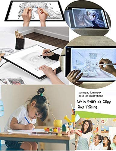 XIAOSTAR Light Box Drawing Pad, 12000 Lux LED Tracing Board A4, USB Powered (Not Rechargeable) PMMA Panel, Adjustable Brightness for Diamond Painting, Sketching, Animation, X-Ray–Includes Accessories | for Artists,Animation Drawing,Sketching,Animation,X-r