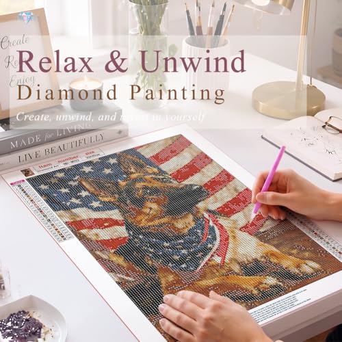 NICRBI Diamond Painting Kits for Adults Dog, Diamond Art 12x16 Inch