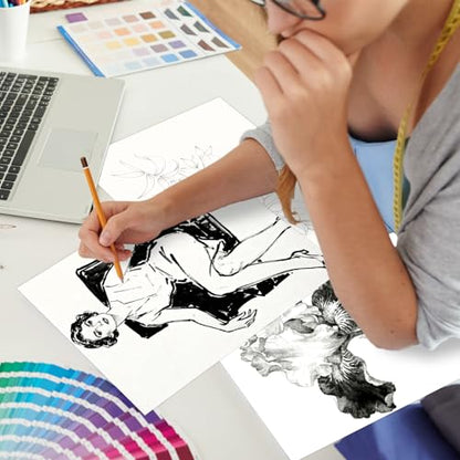 gisgfim 50 Sheets Bristol Paper Smooth 8.5×11 inches 100lb/270g Artist Paper for Adults and Students Markers Pen and Ink - size: 8.5×11