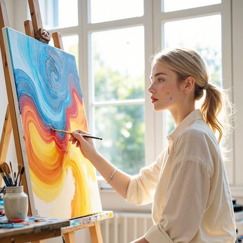 Stretched Canvas for Painting 24 x 36 Inch, 2 Pack Large Blank Canvas, Triple Primed Acid-Free Cotton, Professional Canvas for Acrylic Oil Pouring & Wet Media - size: 24"x36" - 2Pack