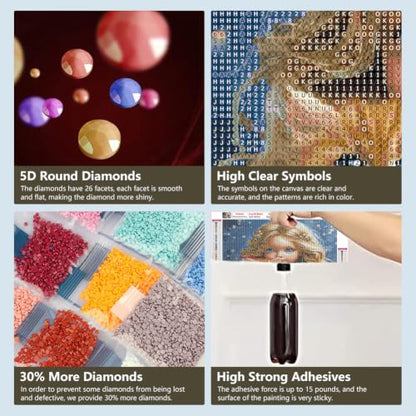 SJUTOUCI Cat Diamond Art Kit for Adults, Kitten Diamond Painting - color: Cat