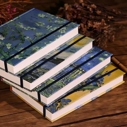 Art Journal, Sketch book, Blank Notebook, 130gsm, Thick Paper Sketchbook, A5, Hardcover Drawing Notebook, Blank Page Journal, Lay Flat, Unlined, Van Gogh Starry Night Over the Rhone - color: A5-Rhone