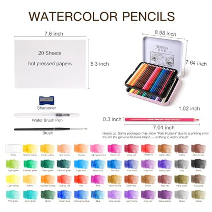 rubens 71 PCS Artist Watercolor Pencils Kit for Adult Drawing - size: 1 Count (Pack of 71)