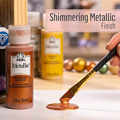 FolkArt Metallic Acrylic Craft Paint, Midnight Blue 2 fl oz Premium Metallic Finish Paint, Perfect For Easy To Apply DIY Arts And Crafts, 36224 (Pack of 2) - color: Midnight Blue, size: 2 Fl Oz (Pack of 2)