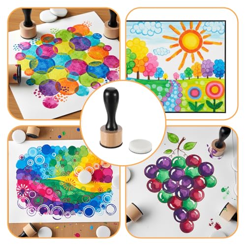 46 Pcs Mini Ink Blending Tool Set, Mini Round Ink Dauber - color: Black