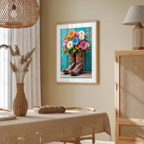 YOYA 2 Pack 5D Cowboy Boots Diamond Art Kits for Adults 12x16 Inch - color: Cowboy Boots 037