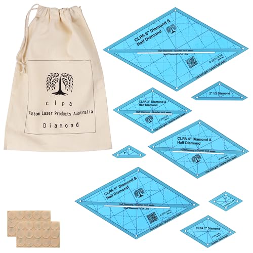 6" Diamond Templates, for Quilting and English Paper Piecing - style: 6" Diamond