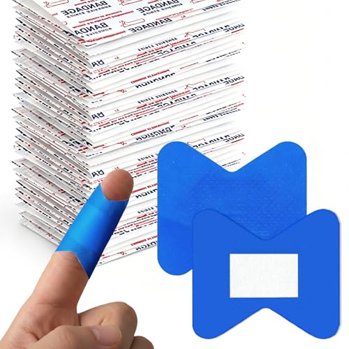 160 Pcs Food Service Blue Bandages, Detectable Waterproof Adhesive Blue Bandages with Quilt-Aid Pad for Catering First Aid and Wound Care Supplies (1.75" X 2",Butterfly)