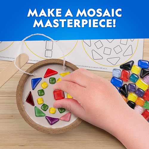 National Geographic Mosaic Arts and Crafts Kit for Kids - Mosaic Kit for Creating 3 Glass Tile Mosaic Art Projects, Includes Glass Tiles, Templates, Plaster & More, Art Supplies, Mosaic Kits for Kids | 3 Glass Tile Mosaic Projects, Templates, Plaster and