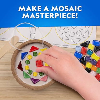 National Geographic Mosaic Arts and Crafts Kit for Kids - Mosaic Kit for Creating 3 Glass Tile Mosaic Art Projects, Includes Glass Tiles, Templates, Plaster & More, Art Supplies, Mosaic Kits for Kids | 3 Glass Tile Mosaic Projects, Templates, Plaster and