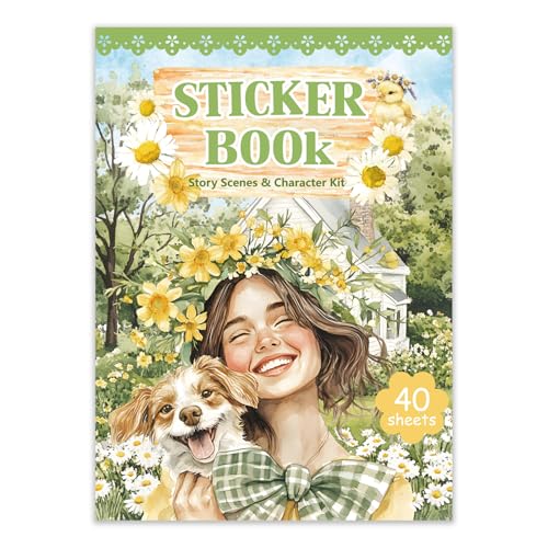 Prstincol 345pcs People Stickers Book,Planner Stickers for Junk Journal Kit,40 Sheet Scrapbook Supplies with Junk Journal Supplies and Washi Tape Sticker for Planners, Bullet Journal, Mixed Media Art - color: Characterstickersbook_2