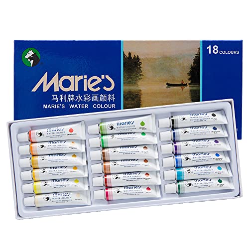 Marie's Artist Extra Fine Watercolor Sets - High Pigment and Concentration 12mL Watercolor Paint Set for Artist, Students, Teachers, Professionals, & More! - Set of 18 - size: Set of 18