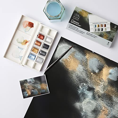 Winsor & Newton Cotman Watercolor Paint Set, 8 Half Pan, Metallic Set - style: 8 Half Pan Metallic Colors