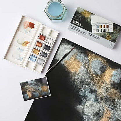 Winsor & Newton Cotman Watercolor Paint Set, 8 Half Pan, Metallic Set - style: 8 Half Pan Metallic Colors