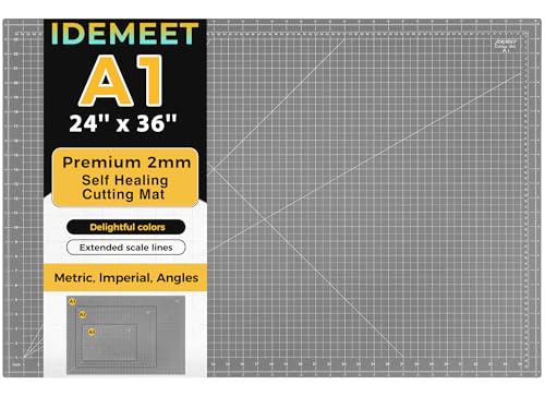 Large Self Healing Sewing Mat 24"x36", A1 Rotary Mat for Quilting & Sewing, Double-Sided, 5-Ply Non-slip Rotary Cutting Board with Grids for Crafts Fabric Leather Cutting on Workbench, Anthracite Gray - color: Anthracite Gray, size: A1:24‘’x36‘’