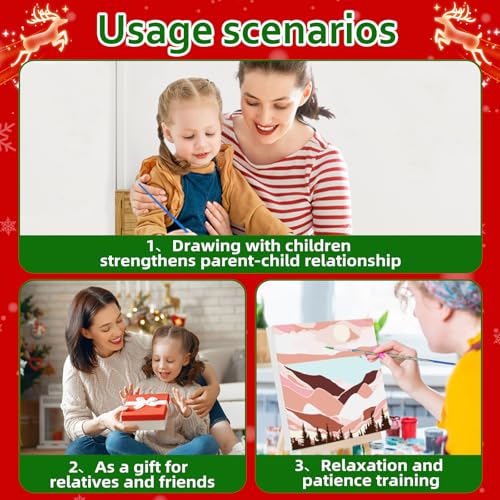 Reivworl Christmas Paint by Numbers Kit for Adults Beginner 16×20 inch | Christmas Paint by Number Kits 16×20 inch, Crafts on Canvas with Gifts. - color: 20-Truck