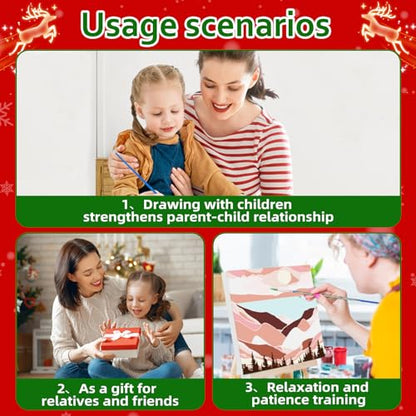 Reivworl Christmas Paint by Numbers Kit for Adults Beginner 16×20 inch | Christmas Paint by Number Kits 16×20 inch, Crafts on Canvas with Gifts. - color: 20-Truck