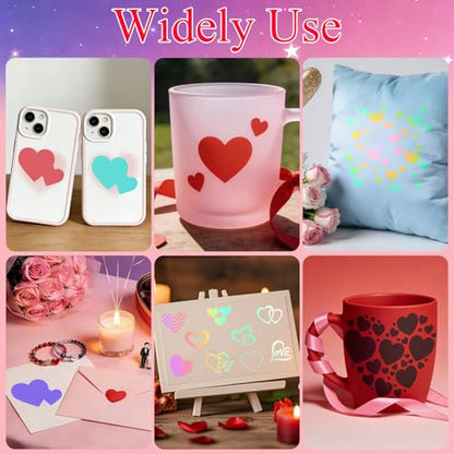 12 PCS Love Heart Stencils for Painting - Different Size Love red Heart Reusable Valentine's Painting Templates on Wood, Glass, Fabric, Window Door Decor DIY Decoration - style: 12 PCS Heart