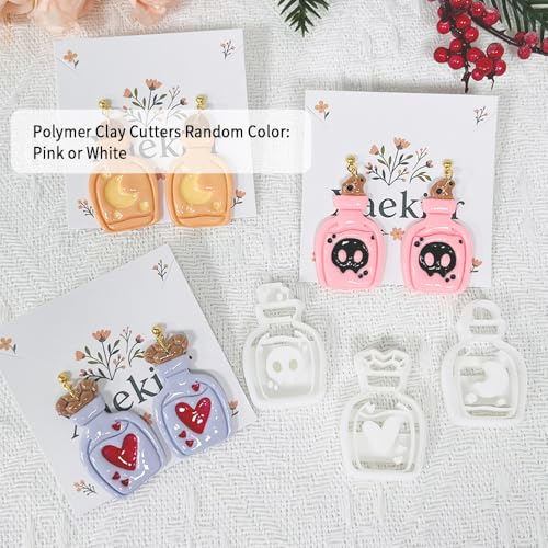 Xaekicr 3PCS Magic Potion Bottle Polymer Clay Cutters Set – Halloween Clay Earring Cutters Molds for DIY Earrings & Jewelry Making – Fun Clay Tools for Polymer Crafts - color: Q color