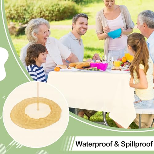 misaya 6 Packs Plastic Table Cloth Beige Disposable Tablecloth - color: Beige, size: 54" X 108"