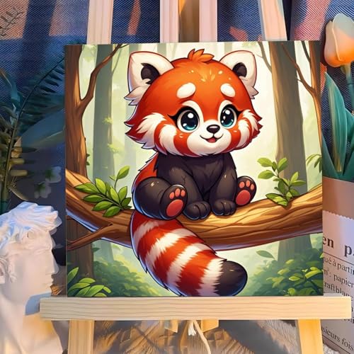 Reivworl Raccoon Paint by Numbers Kit for Kids with Frame 8×8 inch | Raccoon Paint by Number for Kids Age 6-8-12, Acrylic Paint by Numbers for Gifts and Decor - color: Style-3, size: 8×8inch