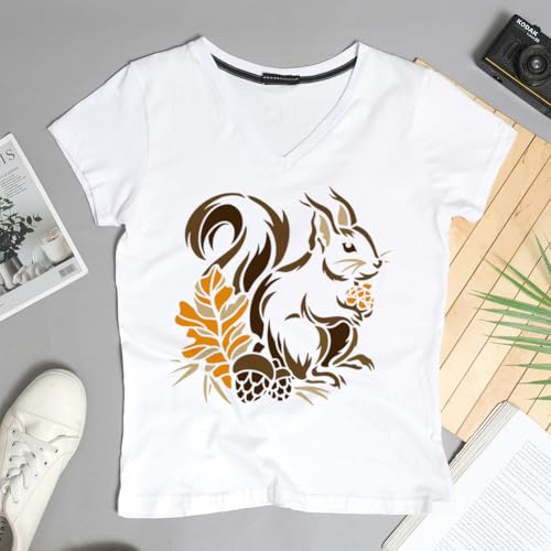 Squirrel Nut Stencil, Animal Reusable Painting Template - style: Squirrel
