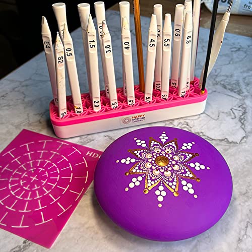 Large Rock Mold - Design #5-5.5 inches Wide - Features a Round Smooth Shape and an inbuilt Center dot for Mandala and Stone dot Art - Perfect for Rock Painting