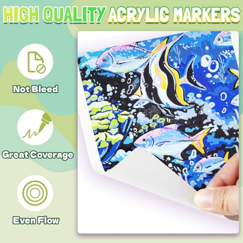LET'S RESIN PAINT Acrylic Paint Markers Brush Tip 72 Colors-Water Based | Automatic Ink Control Paint Pens,No Bleed & Good Coverage Acrylic Markers for Adult Coloring,Rock,Canvas,Wood,Gifts - size: 72 Count (Pack of 1)