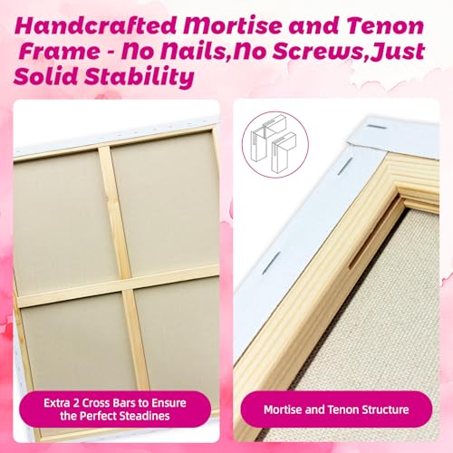 Stretched Canvas for Painting, 2Pack 30X40 Large Canvas for Painting, (400GSM) Triple Primed 2/3" Profile Cotton Professional Artist Quality Blank Canvas,Ready to Paint, Art Supplies for Acrylic, Oil - size: 2pk-30x40 inch