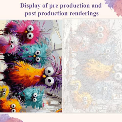 Funny Chicken Paint by Numbers Kit On Canvas for Adults Beginners 16x20In - color: PB502-1