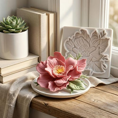 Peony Flower Polymer Clay Mold Flower Silicone Molds - color: Style Z
