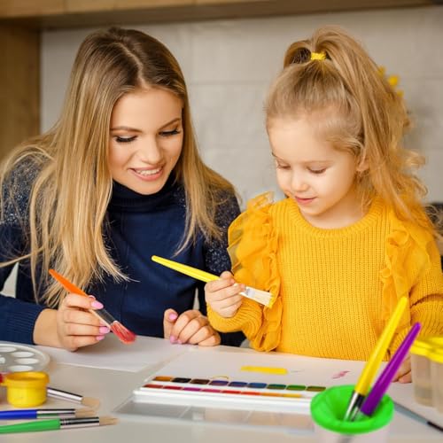Joyooss Paint Brushes for Kids, 12 Pcs Round/Flat Large Kids Paint Brushes - size: 12 Pcs