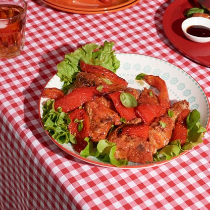 Plastic Table Cloth, 310 Ft X 54 In Plastic Table Cover Gingham Tablecloth | Red and White Checkered Tablecloth Roll with Cutter PEVA Plastic Table Cloth Disposable for Backyard BBQ, Gathering, Buffet - color: Red Checkered, size: 3720" x 54" (Rectangular