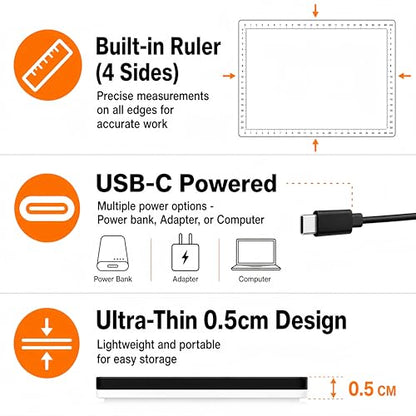 A2 Extra Large Tracing LED Light Pad for Diamond Art, Sketching, Painting - Adjustable Brightness, Sketching, Tracing - USB Powered DIY Diamond Art Light Box - No mesh No dot - size: A2 Premium