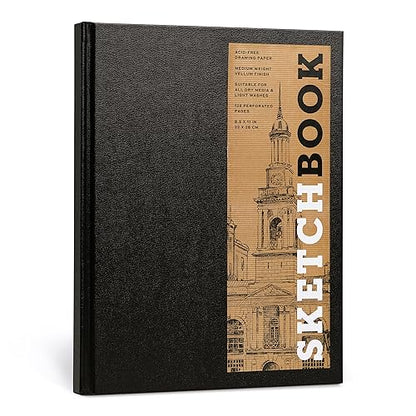 Sketchbook 8.5 x 11" Black Hardcover Mixed Media Sketchbook for Drawing: Acid-Free Quality Paper (128 pages) (Union Square & Co. Sketchbooks)