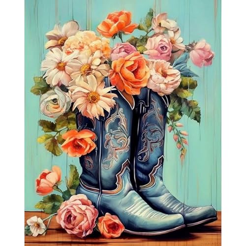 Cowboy Boots Paint by Numbers Kit for Adults Without Frame 16x20 IN - color: YOPNF01